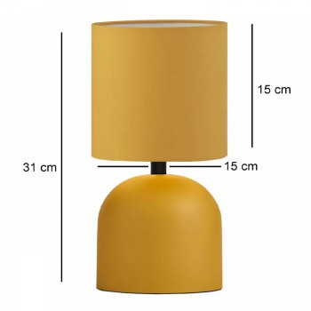 Φωτιστικό επιτραπέζιο Nehora Megapap E27 μεταλλικό - ύφασμα Pvc χρώμα κίτρινο Ø15x30εκ.