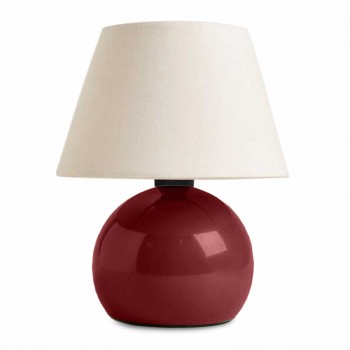 Φωτιστικό επιτραπέζιο Alaska Megapap E27 μεταλλικό - ύφασμα Pvc χρώμα μπορντώ - κρεμ Ø22x30εκ.