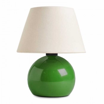 Φωτιστικό επιτραπέζιο Alaska Megapap E27 μεταλλικό - ύφασμα Pvc χρώμα πράσινο - κρεμ Ø22x30εκ.