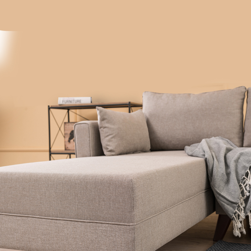 Γωνιακός καναπές Bella Megapap αριστερή γωνία υφασμάτινος χρώμα κρεμ 275x165x85εκ.