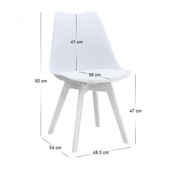 Σετ τραπεζαρία 5τμχ Darlen - Viva Megapap χρώμα λευκό 125x72x74εκ.