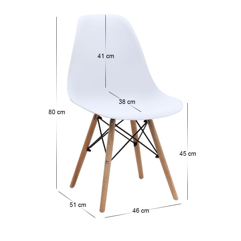 Σετ τραπεζαρία 5τμχ Darlen - Nova Megapap χρώμα λευκό 125x72x74εκ.