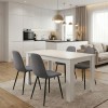 Σετ τραπεζαρία 5τμχ Darlen - Iris Megapap χρώμα λευκό - γκρι 125x72x74εκ.