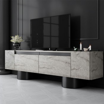 Έπιπλο τηλεόρασης Haven Megapap χρώμα travertine 180x30x50εκ.
