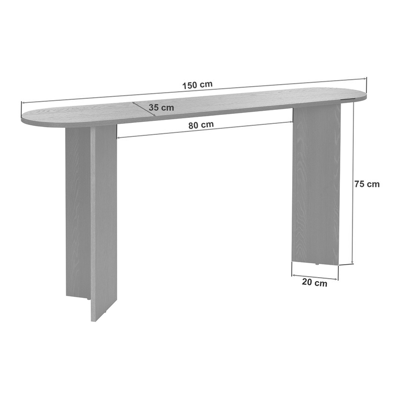 Κονσόλα Sira Megapap χρώμα καρυδί 150x35x75εκ.