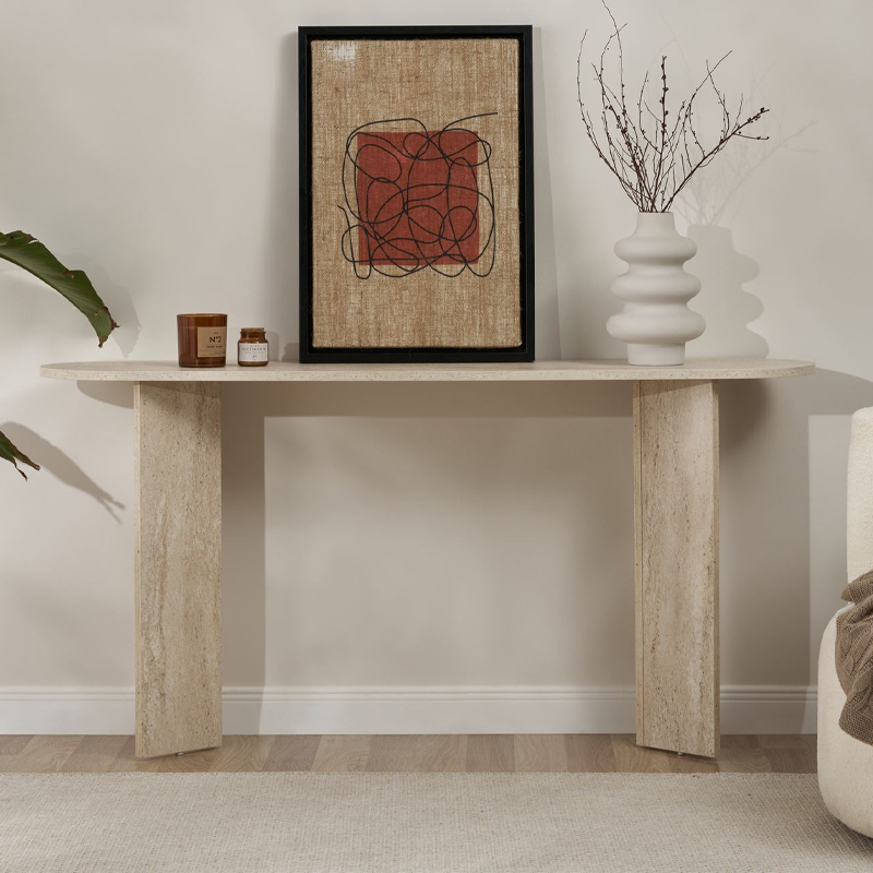 Κονσόλα Sira Megapap χρώμα travertine 150x35x75εκ.