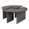 Τραπεζάκι σαλονιού σετ 2 τμχ Moira Megapap χρώμα γκρι σκυροδέματος Ø90x41εκ.
