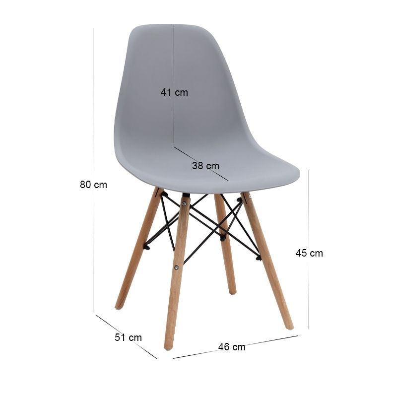 Σετ τραπεζαρία 5τμχ Darlen - Nova Megapap χρώμα καρυδί - γκρι 125x72x74εκ.