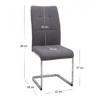 Σετ τραπεζαρία 5τμχ Darlen - Laura Megapap χρώμα καρυδί - γκρι 125x72x74εκ.