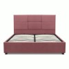 Κρεβάτι Kingston Megapap βελούδινο με αποθηκευτικό χώρο χρώμα σάπιο μήλο 160x200εκ.