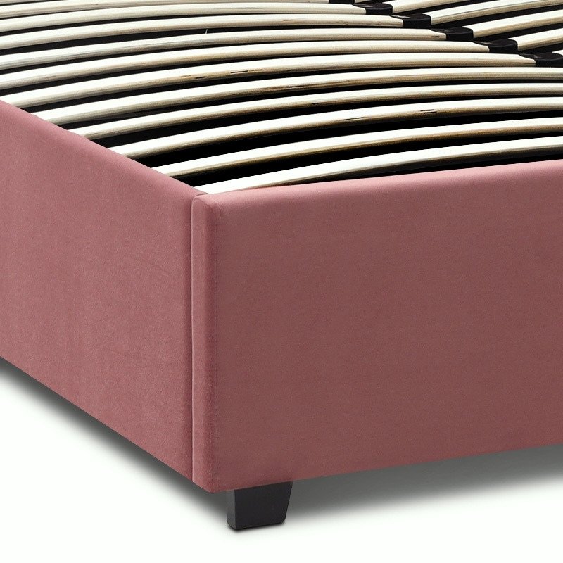 Κρεβάτι Kingston Megapap βελούδινο με αποθηκευτικό χώρο χρώμα σάπιο μήλο 160x200εκ.