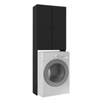 Έπιπλο πλυντηρίου Romme Megapap χρώμα μαύρο 65x27,1x180εκ.