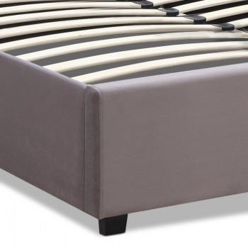 Κρεβάτι Olmo Megapap βελούδινο με αποθηκευτικό χώρο χρώμα γκρι 150x200εκ.