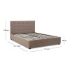 Κρεβάτι Iro Megapap υφασμάτινο με αποθηκευτικό χώρο χρώμα μπεζ - καφέ 160x200εκ.