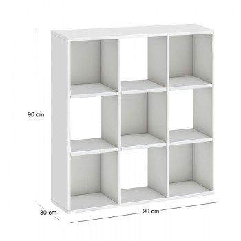 Βιβλιοθήκη Cube Megapap χρώμα λευκό 90x30x90εκ.