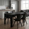 Σετ τραπεζαρία 5τμχ Darlen - Viva Megapap χρώμα sencron black - μαύρο 125x72x74εκ.
