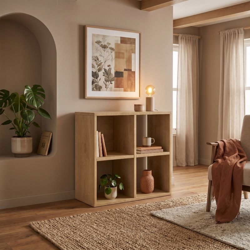 Βιβλιοθήκη Cube Megapap χρώμα sapphire oak 60x30x60εκ.