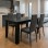 Σετ τραπεζαρία 5τμχ Darlen - Rosa Megapap χρώμα sencron black - γκρι 125x72x74εκ.