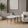 Τραπεζάκι σαλονιού σετ 3 τμχ Nola Megapap χρώμα λευκό εφέ μαρμάρου Ø60x46εκ.