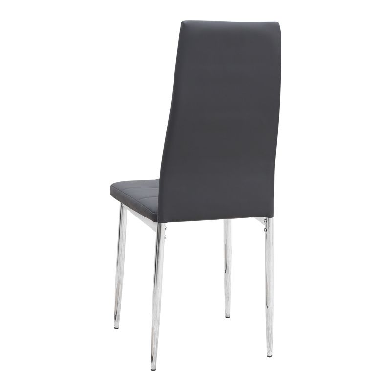 Σετ τραπεζαρία 5τμχ Darlen - Rosa Megapap χρώμα sencron black - γκρι/χρωμίου πόδι 125x72x74εκ.