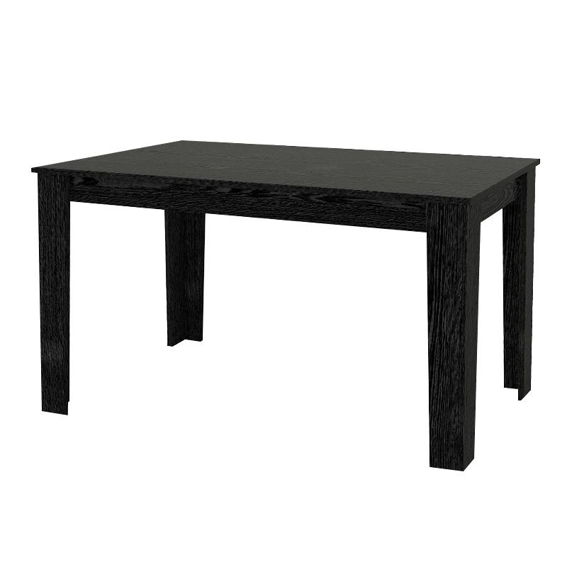 Σετ τραπεζαρία 5τμχ Darlen - Rosa Megapap χρώμα sencron black - γκρι/χρωμίου πόδι 125x72x74εκ.