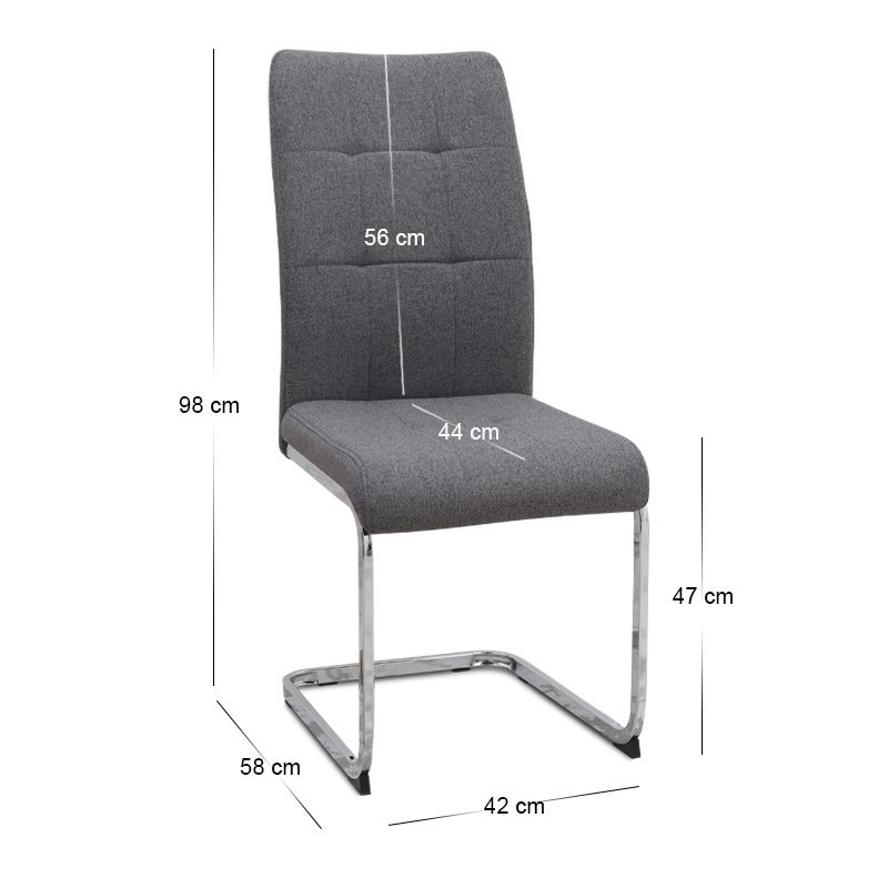 Σετ τραπεζαρία 5τμχ Darlen - Laura Megapap χρώμα sencron black - γκρι 125x72x74εκ.