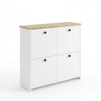 Παπουτσοθήκη Palma Megapap χρώμα λευκό - sapphire oak 90x35x90εκ.