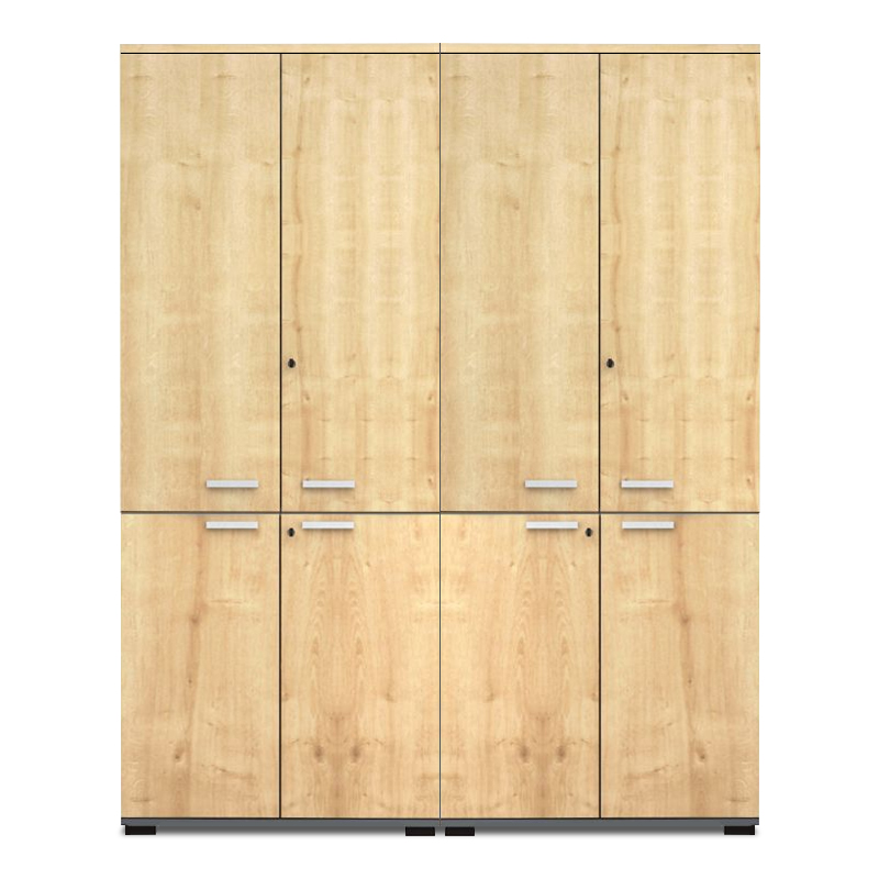 Ντουλάπα γραφείου με κλειδαριά επαγγελματική Venturo Megapap χρώμα ανθρακί - φυσικό οξιάς 160x40x200εκ.