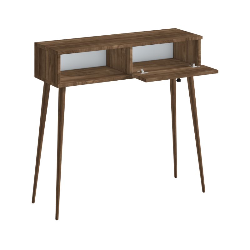Κονσόλα Napoli Megapap χρώμα καρυδί 90x29x88εκ.