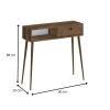 Κονσόλα Napoli Megapap χρώμα καρυδί 90x29x88εκ.