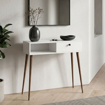 Κονσόλα Napoli Megapap χρώμα λευκό 90x29x88εκ.
