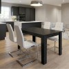 Σετ τραπεζαρία 5τμχ Darlen - Vela Megapap χρώμα sencron black - λευκό 125x72x74εκ.