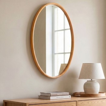 Καθρέπτης τοίχου Cloudy Megapap ξύλο χρώμα φυσικό οξιάς 45x4x60εκ.