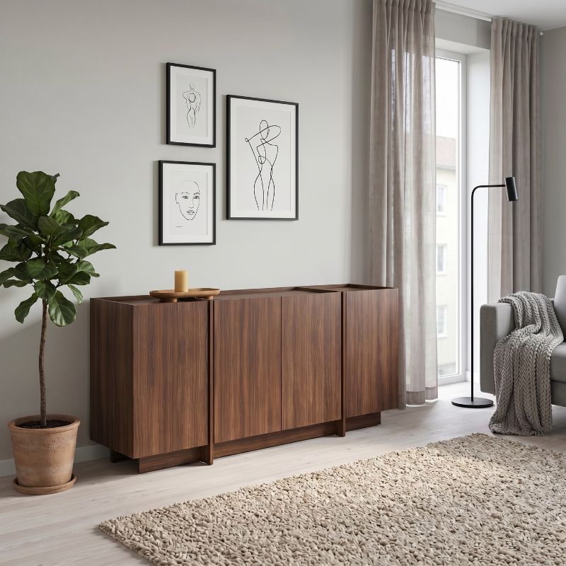 Μπουφές Dorma Megapap χρώμα καρυδί 180x45x80,2εκ.