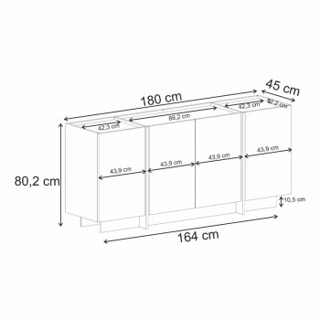 Μπουφές Dorma Megapap χρώμα καρυδί 180x45x80,2εκ.