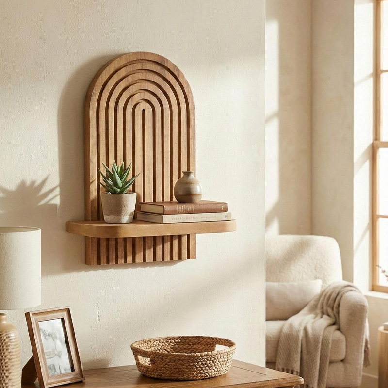 Ραφιέρα τοίχου Artwill Megapap Mdf χρώμα oak 26x13x35εκ.