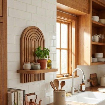 Ραφιέρα τοίχου Artwill Megapap Mdf χρώμα oak 26x13x35εκ.