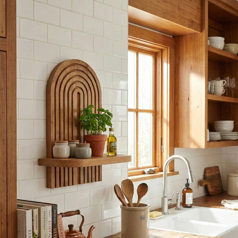 Ραφιέρα τοίχου Artwill Megapap Mdf χρώμα oak 26x13x35εκ.