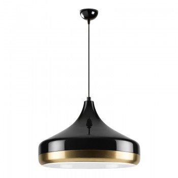 Φωτιστικό οροφής Vasli Megapap E27 μεταλλικό μονόφωτο χρώμα μαύρο Ø36x42/122εκ.