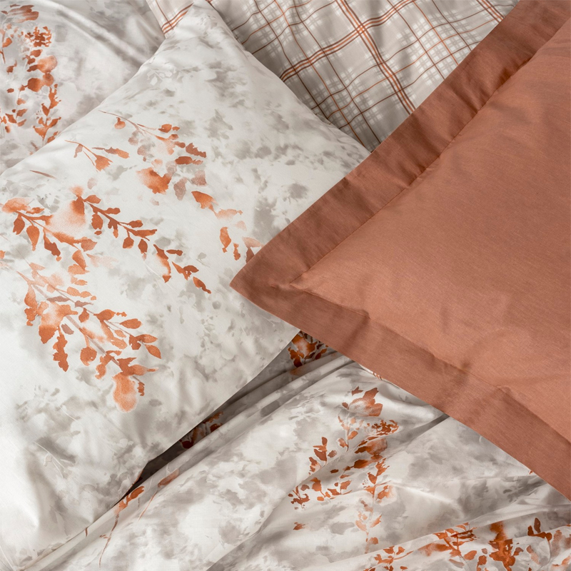 Σετ παπλωματοθήκη Lamina Cotton Box 3 τμχ Μονή (160x220) χρώμα cinnamon