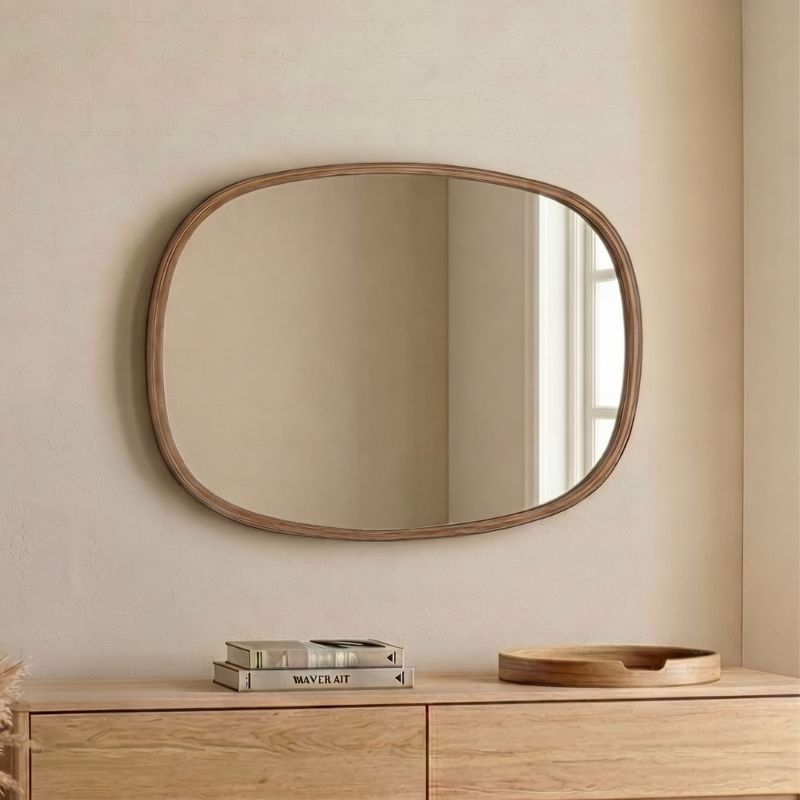 Καθρέπτης τοίχου Cloudy Megapap ξύλο χρώμα καρυδί 55x4x38εκ.