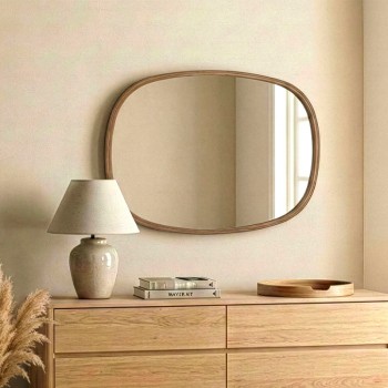 Καθρέπτης τοίχου Cloudy Megapap ξύλο χρώμα καρυδί 55x4x38εκ.