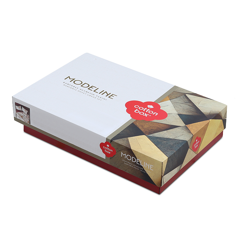 Σετ παπλωματοθήκη Flos Cotton Box 3 τμχ Μονή (160x220) χρώμα μπορντώ