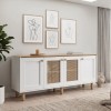 Μπουφές Bohemian Megapap χρώμα λευκό - φυσικό οξιάς 180x40x75εκ.