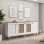 Μπουφές Bohemian Megapap χρώμα λευκό - φυσικό οξιάς 180x40x75εκ.