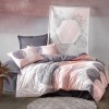 Σετ παπλωματοθήκη Leron Cotton Box 4 τμχ Διπλή (200x220) χρώμα γκρι