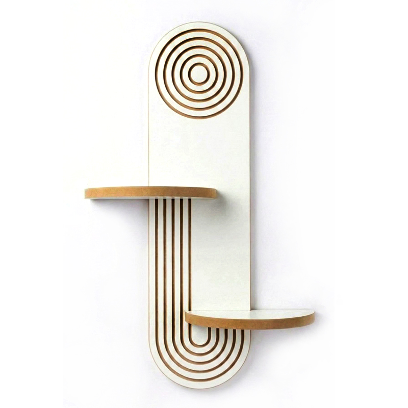 Ραφιέρα τοίχου Artwill Megapap Mdf χρώμα λευκό - oak 46x13x70εκ.