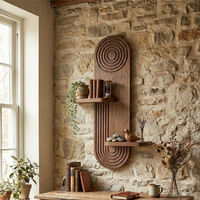 Ραφιέρα τοίχου Artwill Megapap Mdf χρώμα wenge 46x13x70εκ.