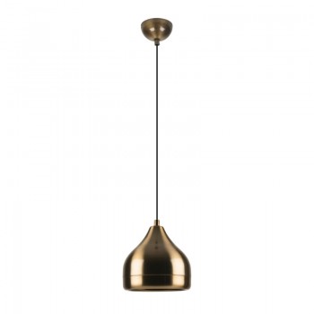 Φωτιστικό οροφής Precious Megapap E27 μεταλλικό μονόφωτο χρώμα χρυσό antique Ø17x25/112εκ.