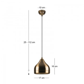 Φωτιστικό οροφής Precious Megapap E27 μεταλλικό μονόφωτο χρώμα χρυσό antique Ø17x25/112εκ.